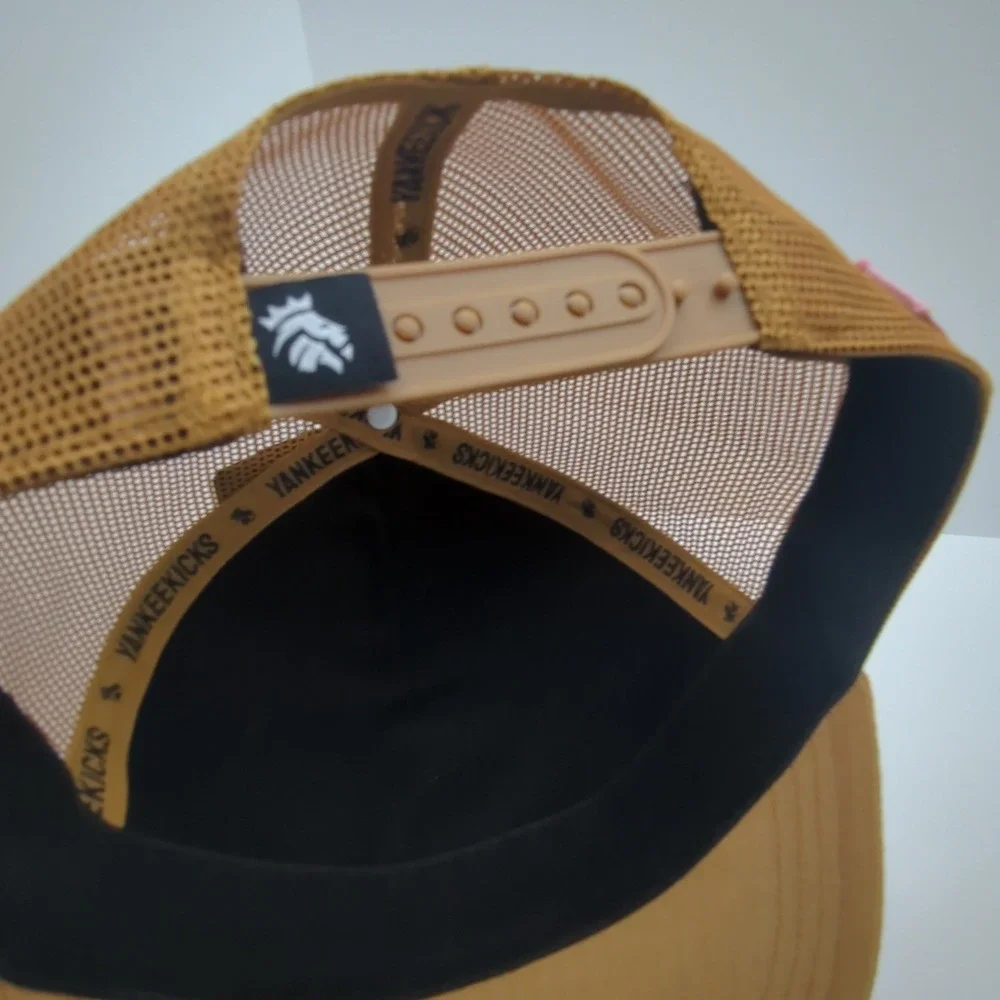 YankeeKicks Trucker Hat‎ Beige Pink Lion Crown Logo Snapback PLAS7-2034EOFT1-260